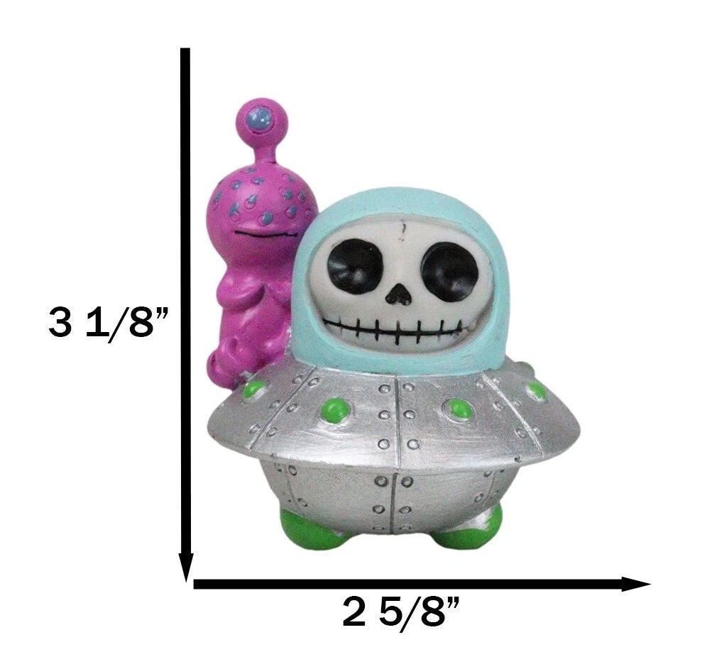 Furrybones UFO ET Alien Planetary Space Ship Dish Skeleton Figurine Furry Bones-6