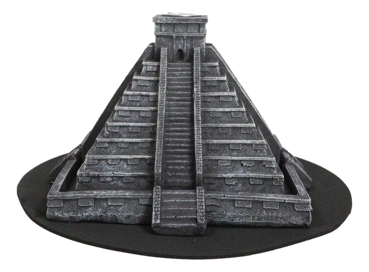 Temple of Kukulcan Mesoamerican Aztec Step Pyramid Backflow Incense Cone Burner-6