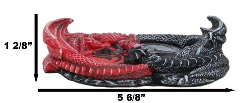 Auspicious Infinity Red And Black Unity Dragons Decorative Incense Burner Holder-7