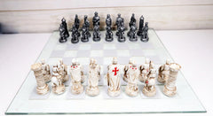 Crusader Christian Kingdom VS Ottoman Empire Chess Pieces Glass Board Set-2