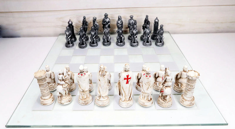 Crusader Christian Kingdom VS Ottoman Empire Chess Pieces Glass Board Set-2