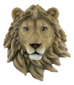 Safari King Of The Jungle Lion Head Wall Plaque 9.25"Tall Taxidermy-3