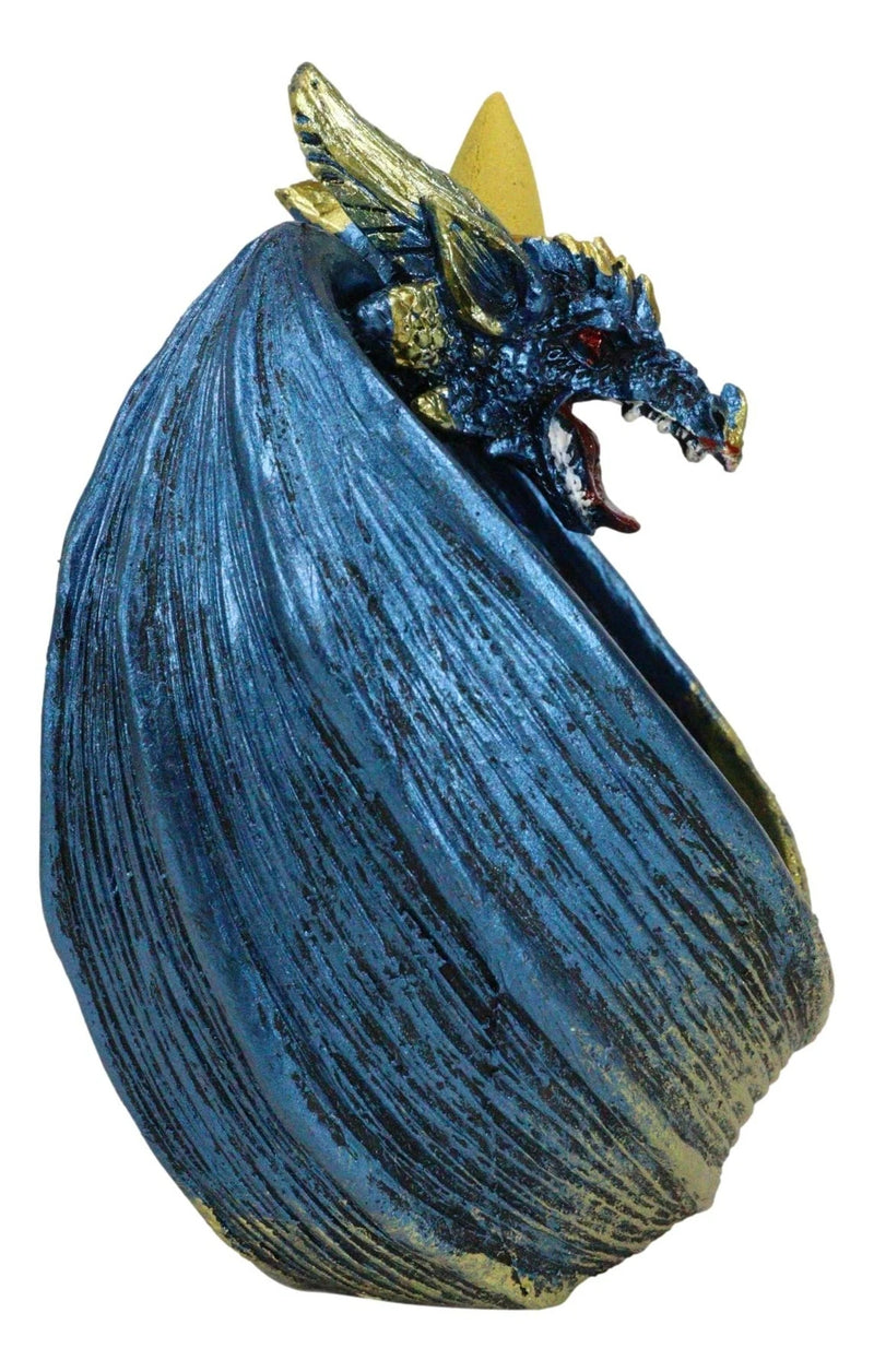Blue Wise Dragon Guarding LED Light Crystals Smoky Backflow Cone Incense Burner-5