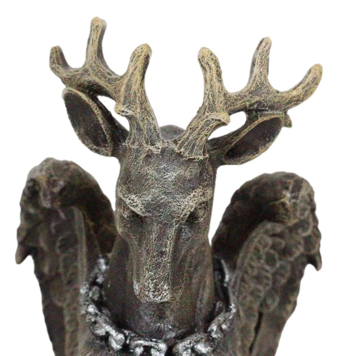 Gothic Sitting Winged Pegasus Stag Horned Gargoyle in Stoic Pose Statue 6.25"H-5