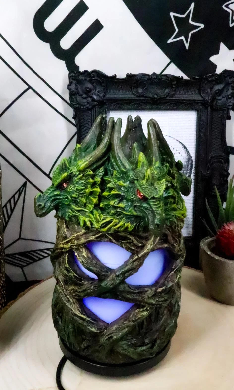 Greenman Dryad Tree Hydra 4 Headed Dragon Aroma Oil Diffuser W/ LED Lights-2