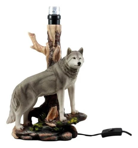 Alpha Gray Wolf Twilight Lone Hunter Wildlife 20"H Desktop Table Lamp Decor-5