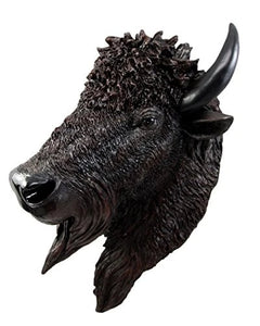 Large Bison Buffalo Hanging Wall Decor Sculpture Plaque Figurine 18.5" H-6
