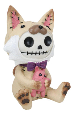 Furry Bones Female Fox Skeleton Fen With Pink Rabbit Doll Figurine Furrybones-4
