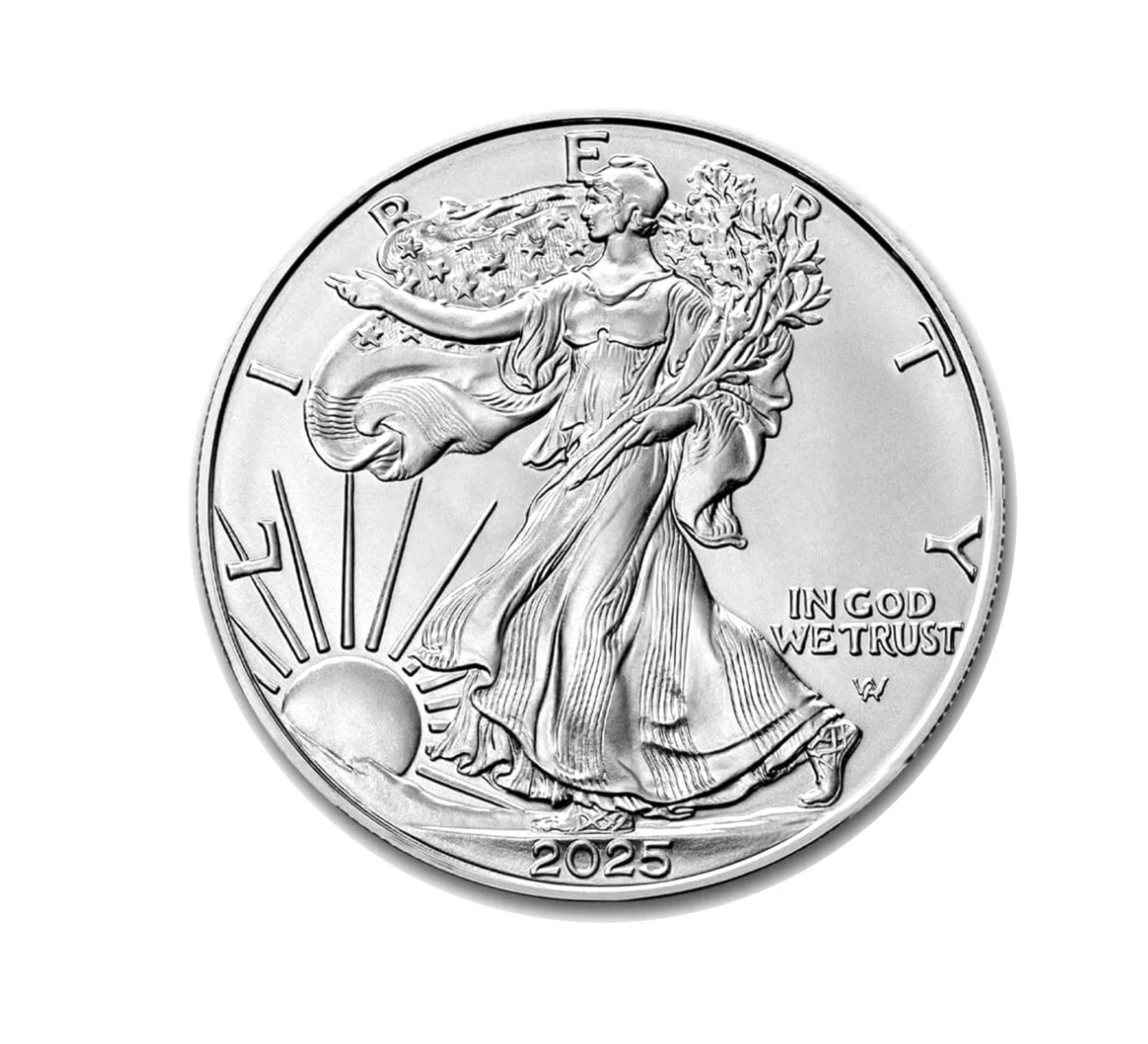 Moneda American Silver Eagle brillante sin circular de $1 de 2025-1