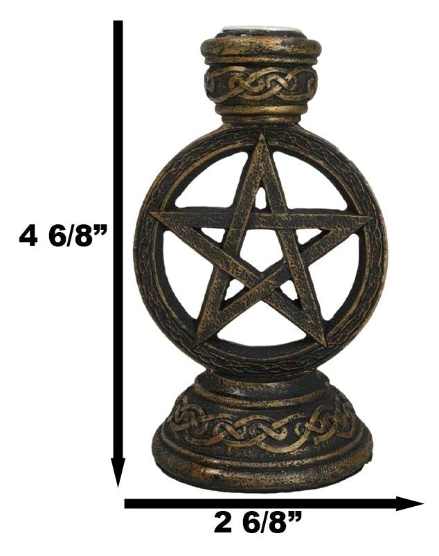 Celtic Witchcraft Wicca Sacred Pentagram Circle Backflow Incense Burner Figurine-8
