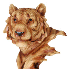 Large Bengal Tiger Bust Statue 11.75"Tall Faux Wood Resin Tiger Family In Jungle-3