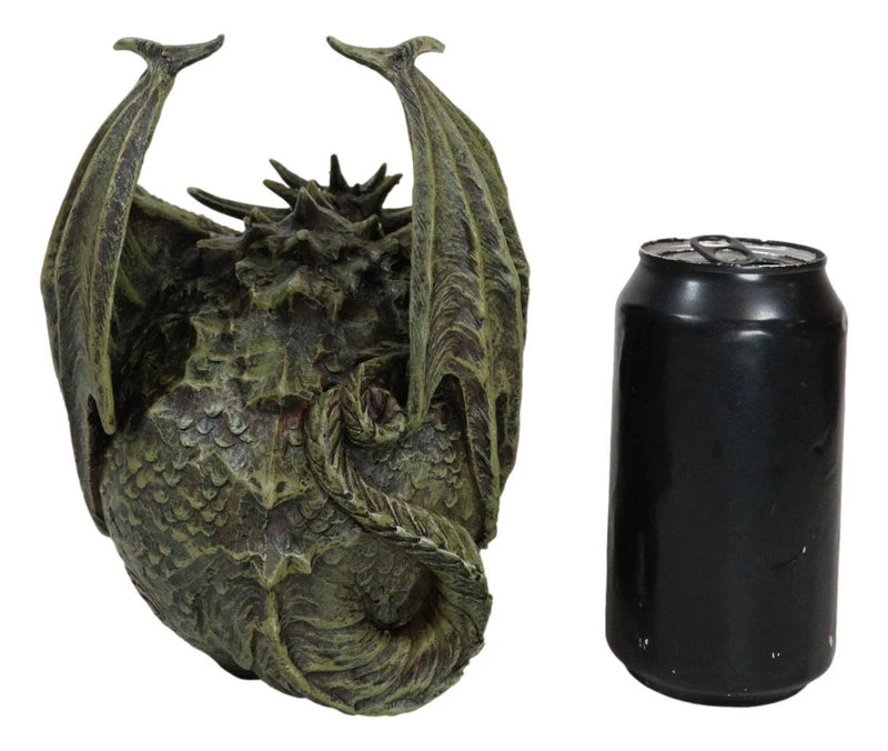 Hades Hellbringer Drogon Winged Behemoth Dragon Perching On Rocky Skull Figurine-5
