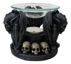 Nosferatu Gothic Vampire Gargoyles With Skulls Votive Candle Heat Oil Warmer-6
