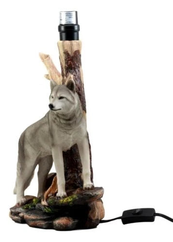 Alpha Gray Wolf Twilight Lone Hunter Wildlife 20"H Desktop Table Lamp Decor-7