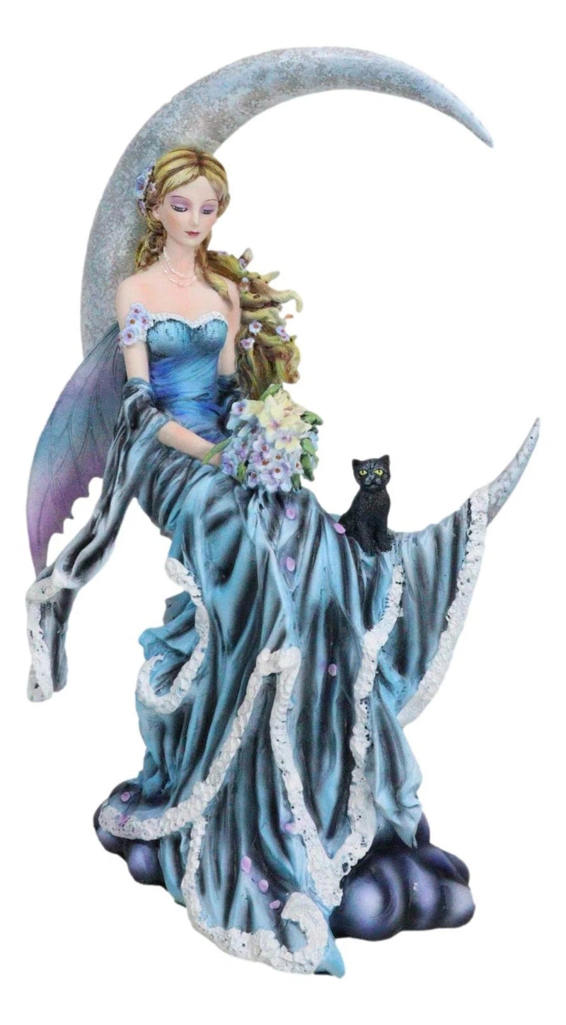 Large Celestial Moon Water Elemental Fairy Statue 11"H By Nene Thomas-7