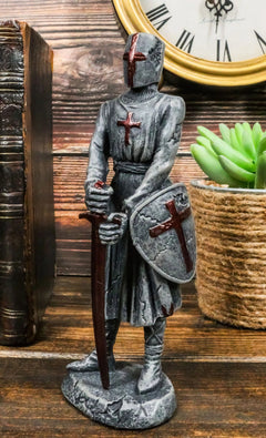Holy Roman Empire Crusader Knight With Sword And Shield Statue Suit Of Armor-4