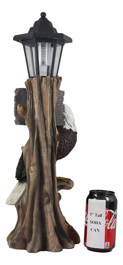 'Home of The Brave' Patriotic Eagle Night Light Statue Solar LED Lantern-4
