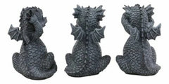Whimsical Dragon Hatchlings See Hear Speak No Evil Baby Dragons Statue Set Of 3-4