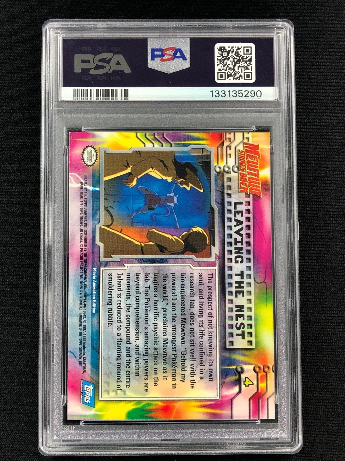 Pokemon 1999 Mewtwo Leaving The Nest Topps Movie Foil PSA 9 Mint
