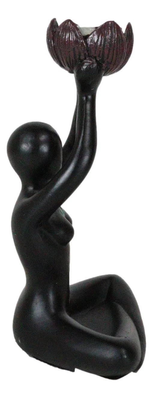 Black Yoga Meditation Avatar With 7 Chakra Zone Colors Backflow Incense Burner-5