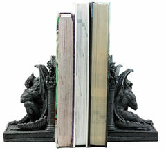 Medieval Age Gothic Sculptural The Thinker Gargoyle Bookends Figurine Set 6.25"H-7