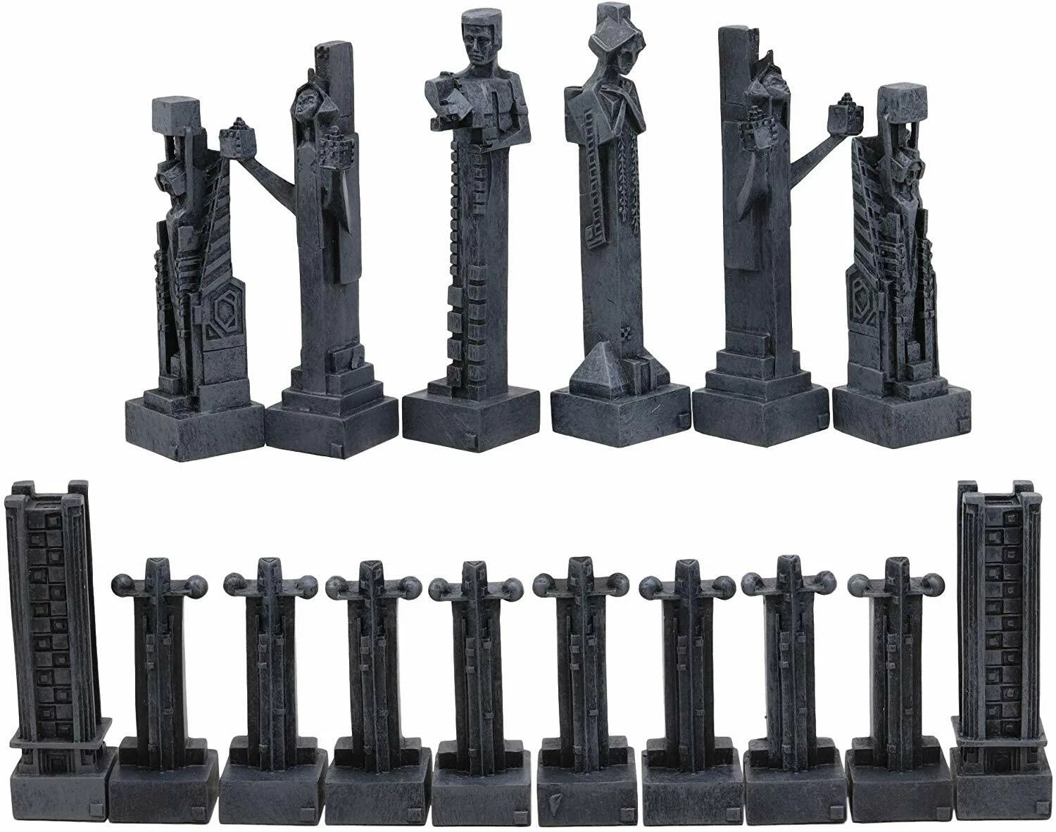 Frank Lloyd Wright Midway Gardens Sprites Resin Chess Pieces & Wooden Board Set-5