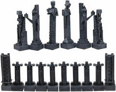 Frank Lloyd Wright Midway Gardens Sprites Resin Chess Pieces & Wooden Board Set-5