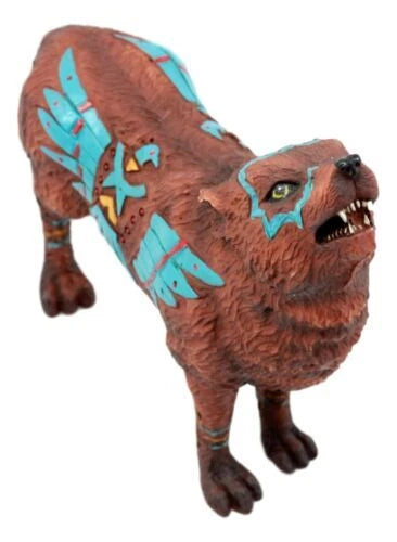 Eagle Vision Native Tribal Howling Wolf Totem Spirit Figurine Collection 6.25"L-5