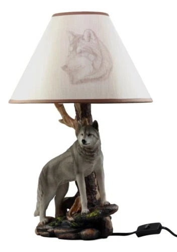 Alpha Gray Wolf Twilight Lone Hunter Wildlife 20"H Desktop Table Lamp Decor-6
