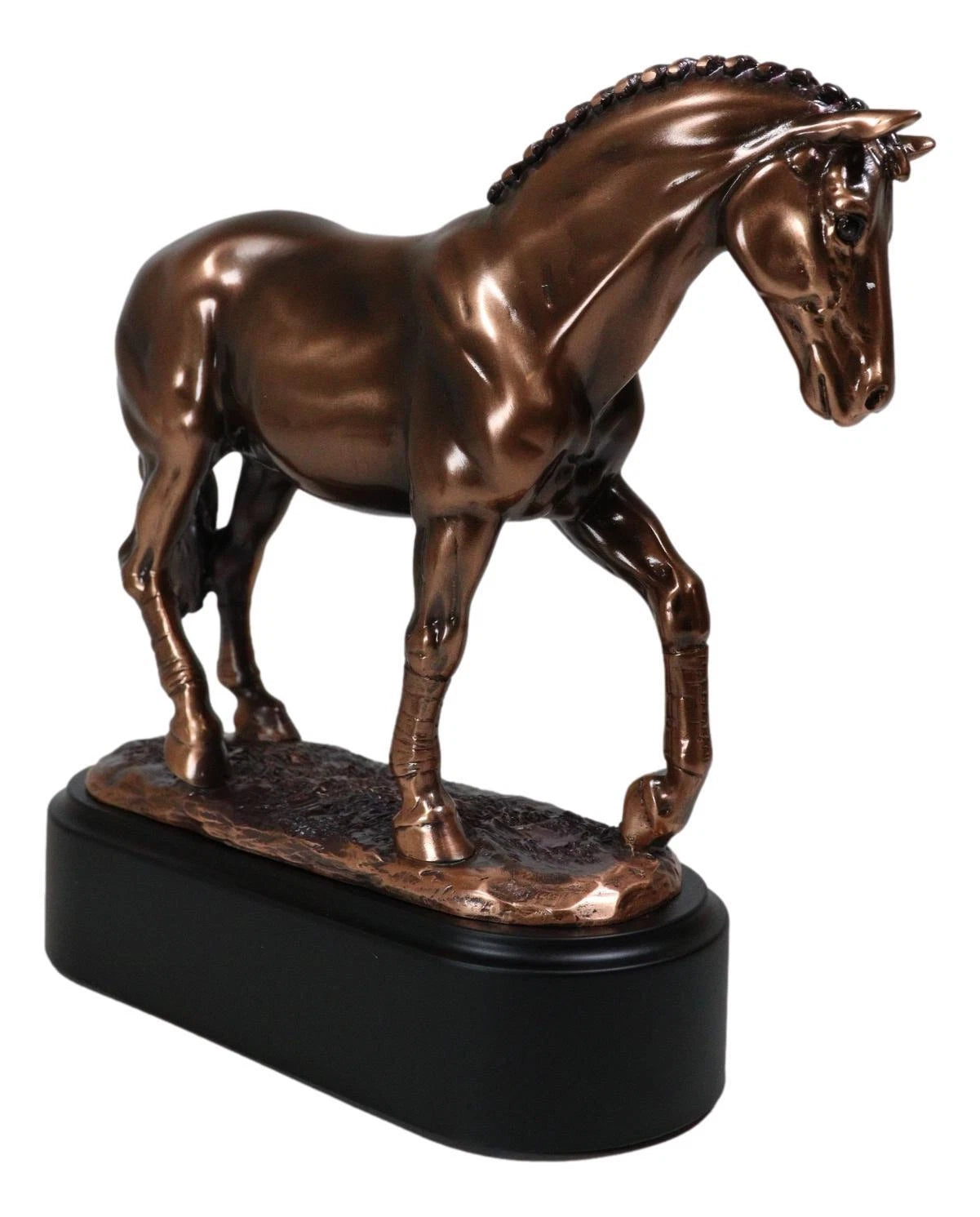 Hanoverian Mare Horse Walking The Pasture Bronze Electroplated Figurine Statue-8