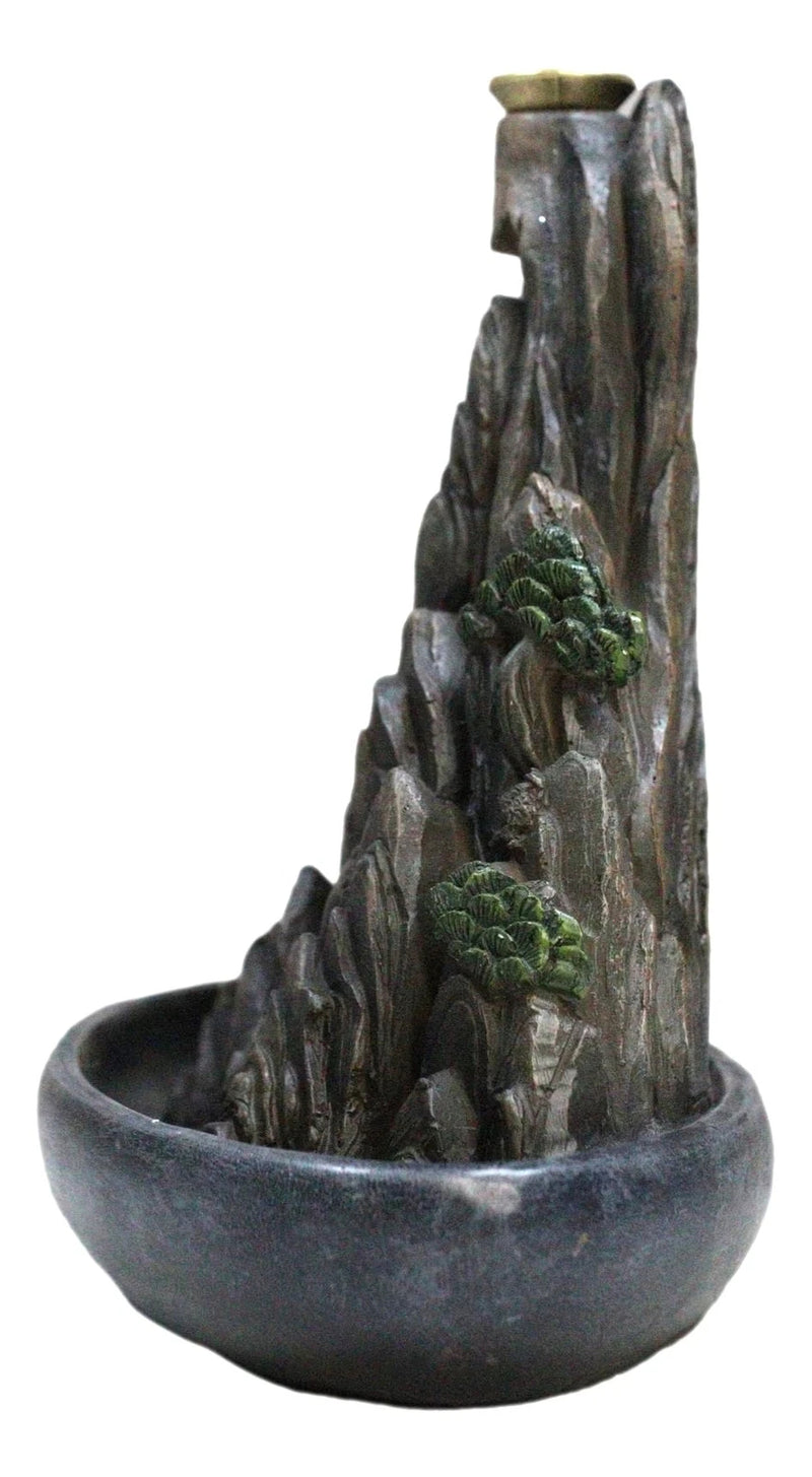 Eastern Feng Shui Tranquil Zen Rocky Mountain Range Backflow Cone Incense Holder-7