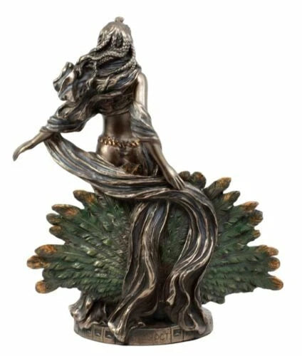 Gift Roman Juno Greek Goddess Hera with Sacred Peacock Statue-6