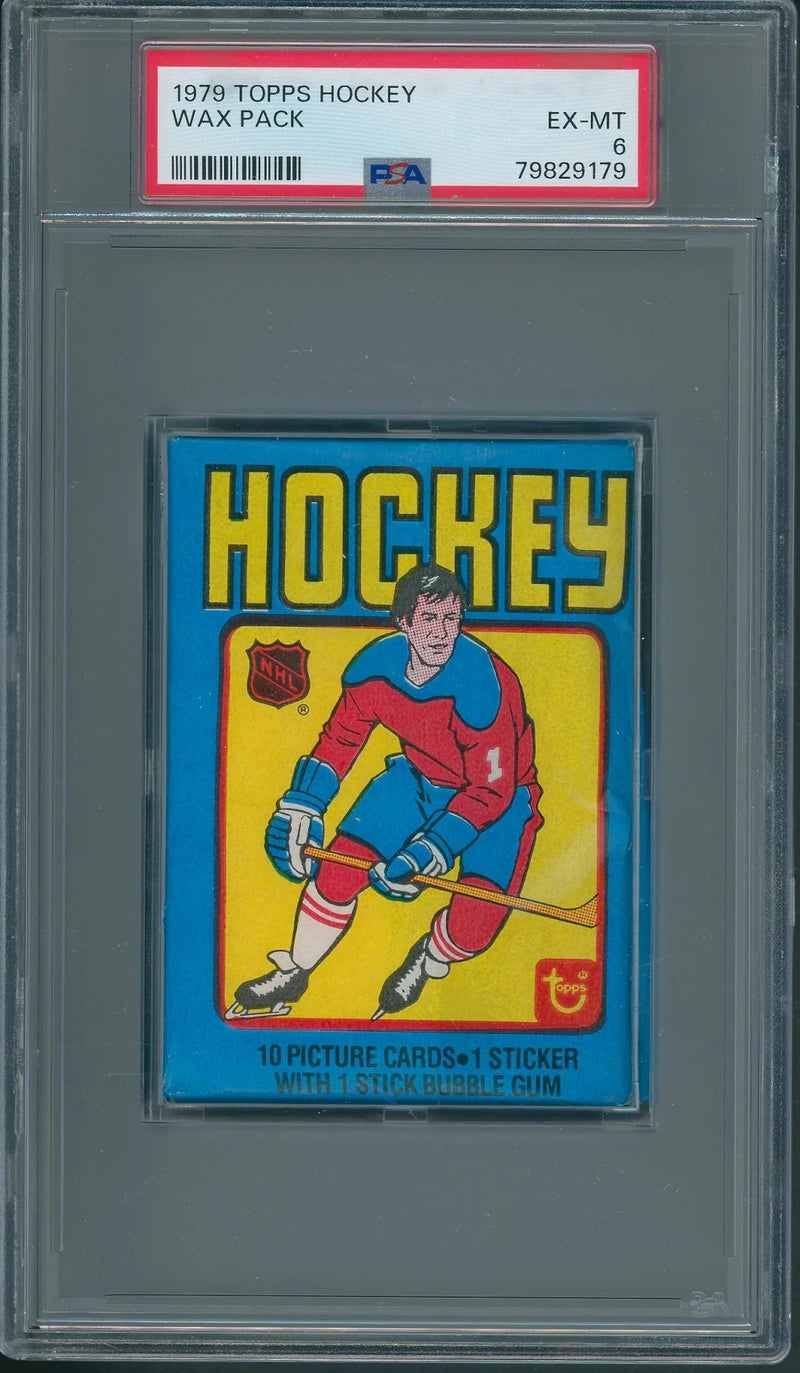 1979 1979/80 Topps Hockey Unopened Wax Pack PSA 6-1