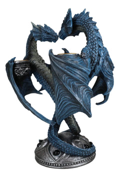 Dragon Heart Altar Drake Candleabra Candle Holder Twin Dragons Figurine 9"Tall-5