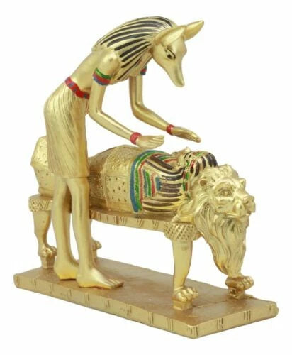 Ancient Egyptian God Of The Dead Golden Anubis Embalming Pharaoh Mummy Statue-6