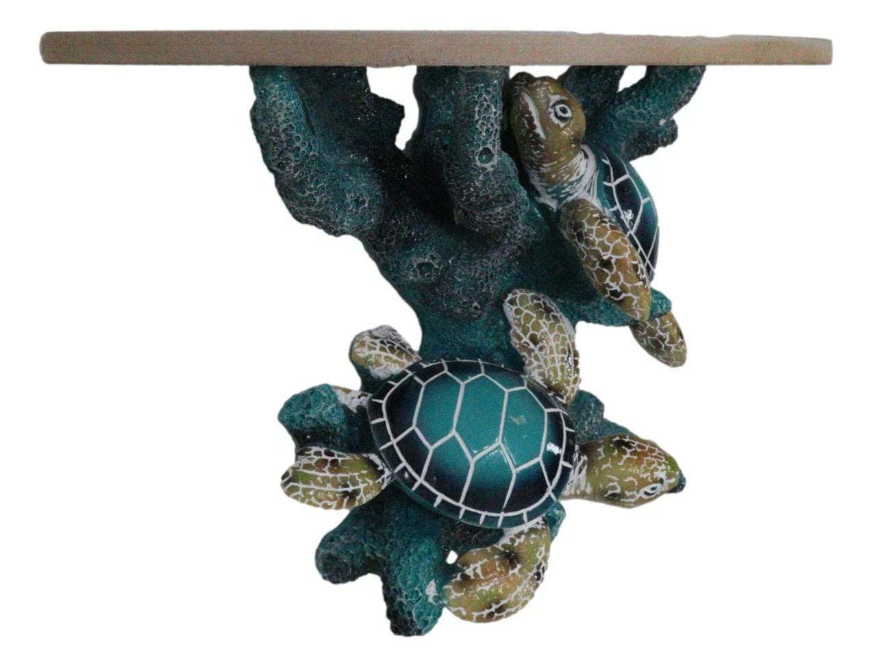 Marine Blue Sea Turtles Swimming by Ocean Corals Floating Wall Bracket Shelf-6