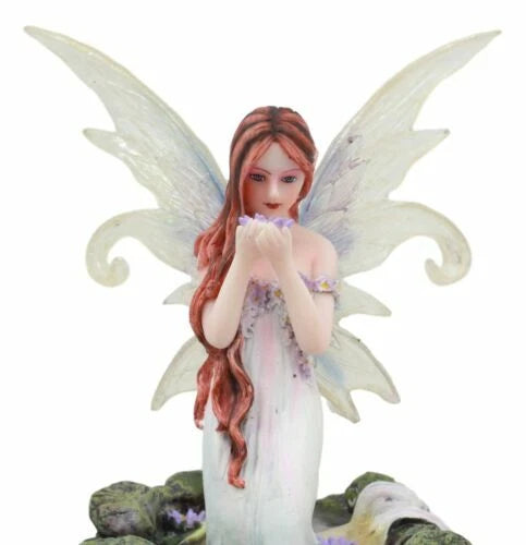 Lavender Fairy Lady Of The Lake Statue 6"Tall Water Elemental Fairy Figurine-5