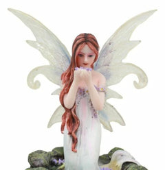 Lavender Fairy Lady Of The Lake Statue 6"Tall Water Elemental Fairy Figurine-5