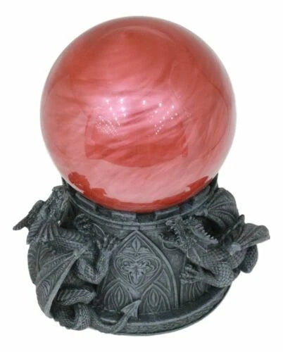 Climbing Dragons Red Blood Planet Sandstorm Ball Statue With Sound Sensor Decor-2