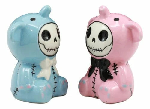 Furrybones Elephant Voodoo Skeleton Ceramic Salt And Pepper Shakers Set-4