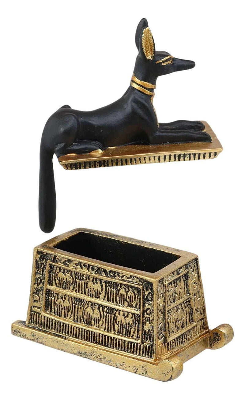 Egyptian God Hieroglyphic Anubis Dog Egyptian Miniature Cartouche Box-5