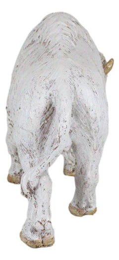 Native American Sacred White Bison Buffalo Decor Resin Figurine 8.75"L-3