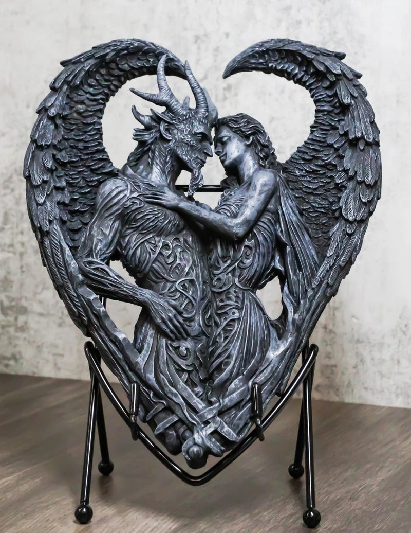 Solemn Vow Innocence Demon And Lilith Dark Angel Heart Plaque With Stand-1