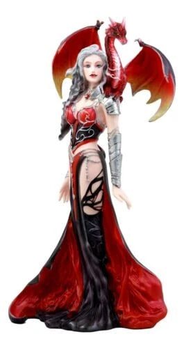 Nene Thomas Red Fire Dragon Witch Statue 12"H Queen Of Shadows Severeielle Decor-2