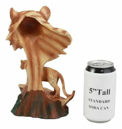 Tiger Bust Statue 9.25"H Faux Wood Resin Tiger Family Wildlife Figurine-2