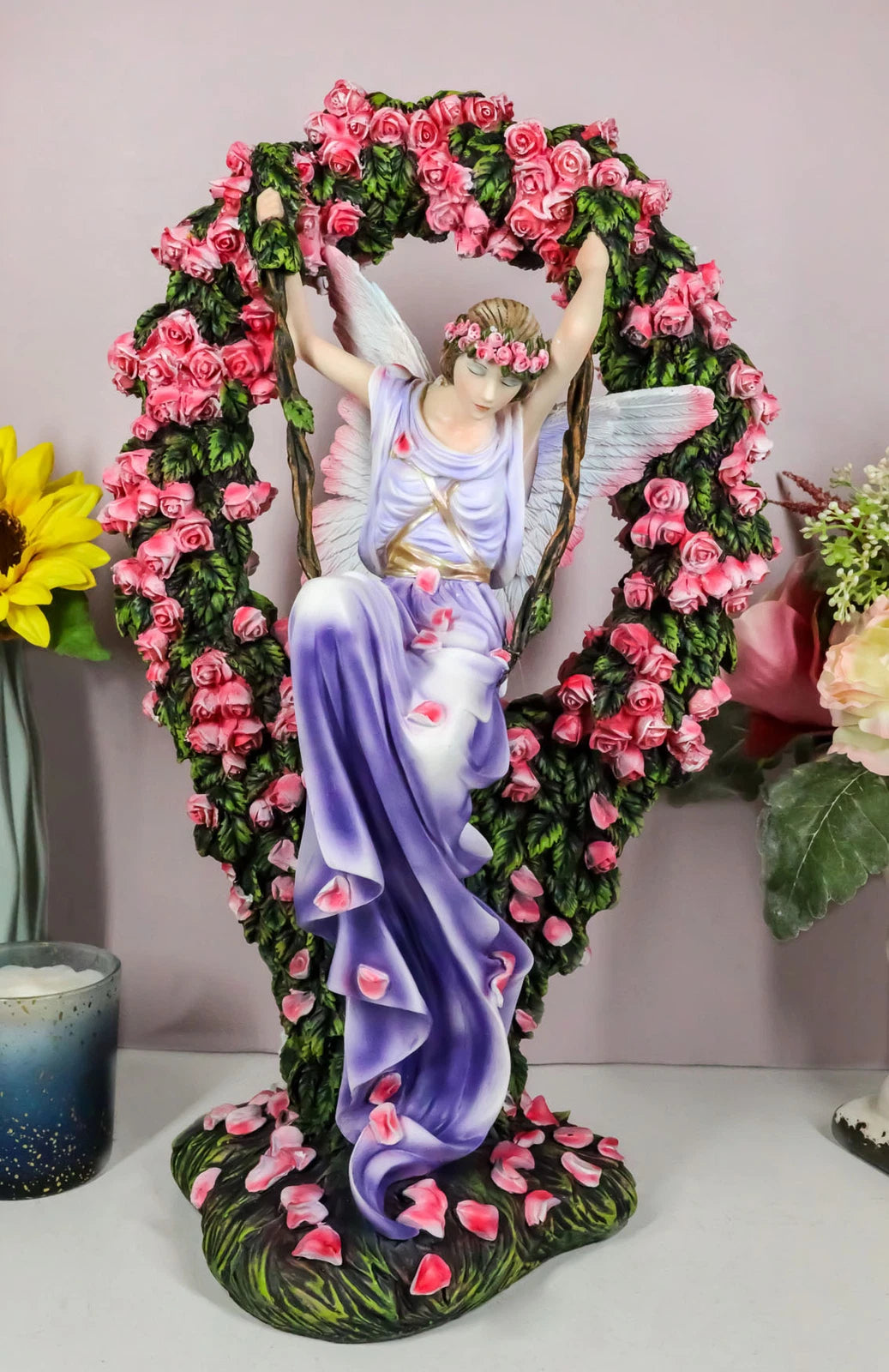 Guardian Angel Figurine, Heavenly Protector Statue 16"H for Home Decor, Living Room, Bedroom, Spiritual Display, Prayer Altar, Office, Religious or Collectible Gift-1