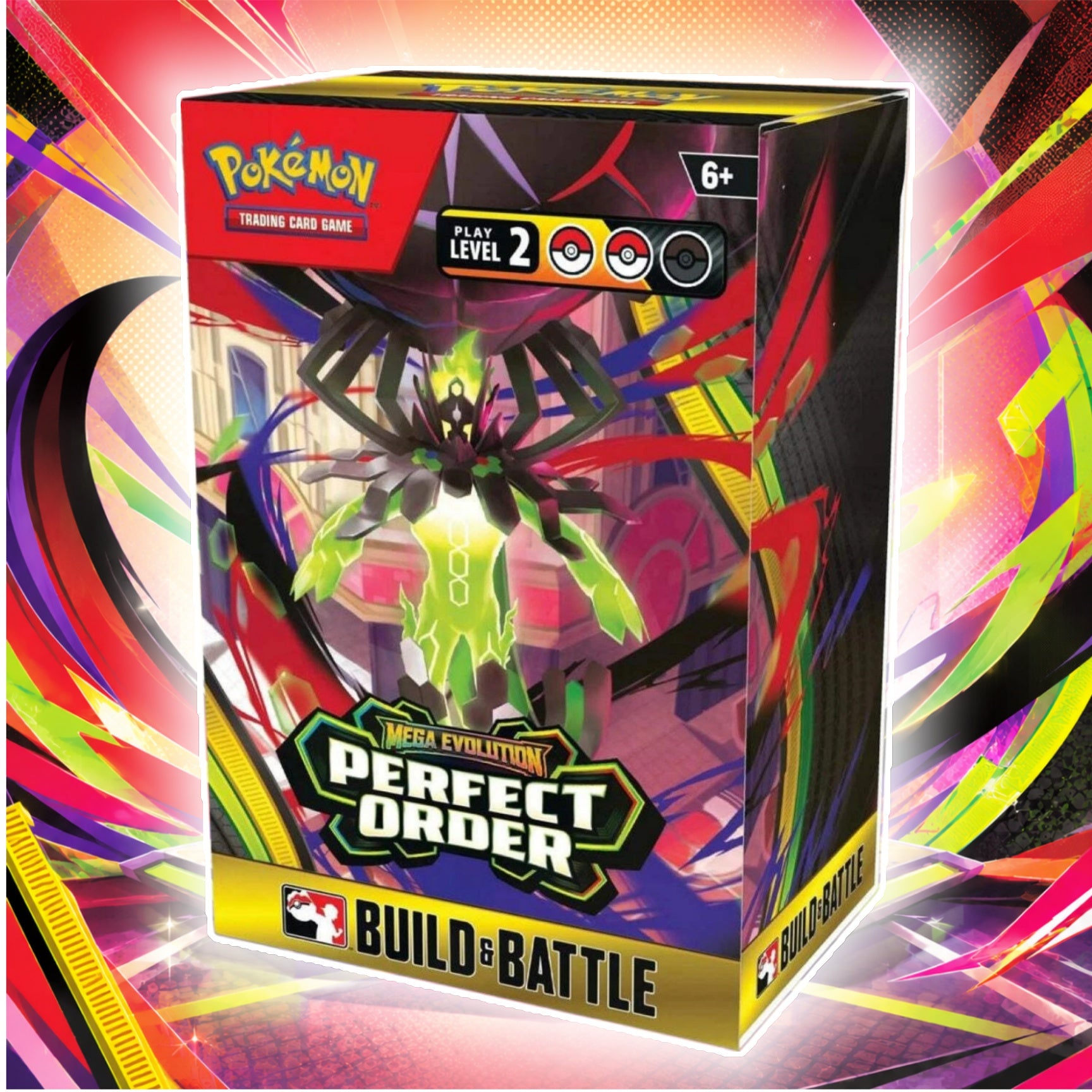 Pokémon TCG Mega Evolution Perfect Order ME3 Build & Battle Box 4 Booster Packs Full-Art Foil Promo Card English Edition Factory Sealed Gift-1