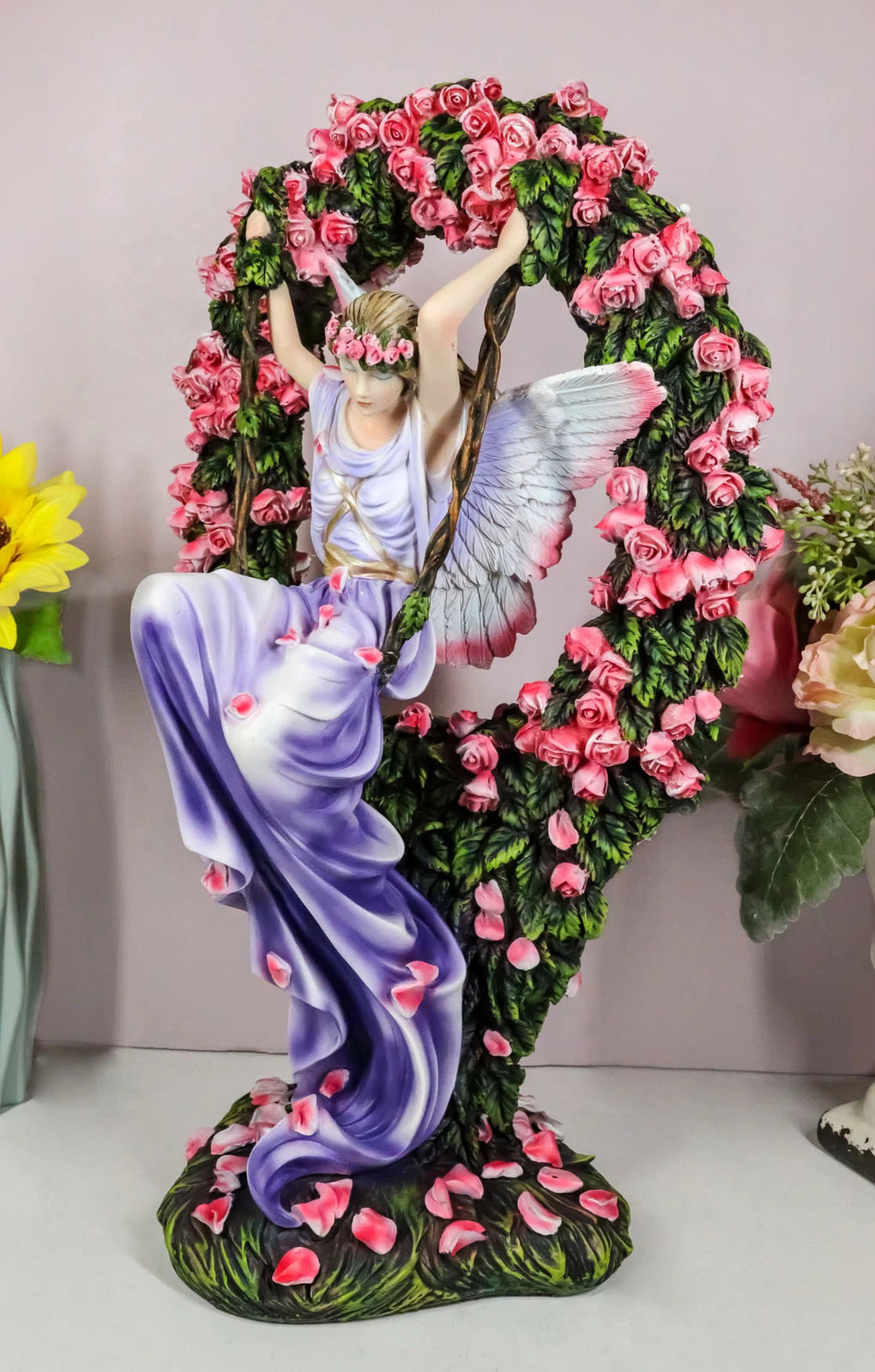 Guardian Angel Figurine, Heavenly Protector Statue 16"H for Home Decor, Living Room, Bedroom, Spiritual Display, Prayer Altar, Office, Religious or Collectible Gift-5