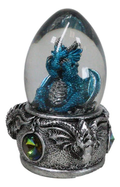See No Evil Blue Wyrmling Dragon In Colorful LED Acrylic Glass Egg Figurine-4