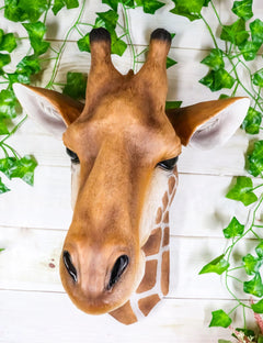 African Safari Long Necked Giraffe Head Wall Decor Scherezade Bust Figurine-4